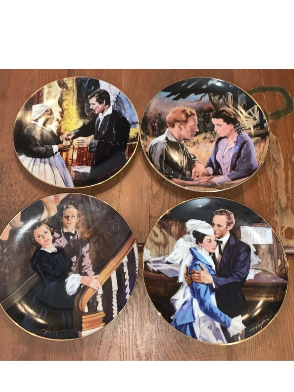 Gone With The Wind Golden Anniversary Collectors Plates Set 4
